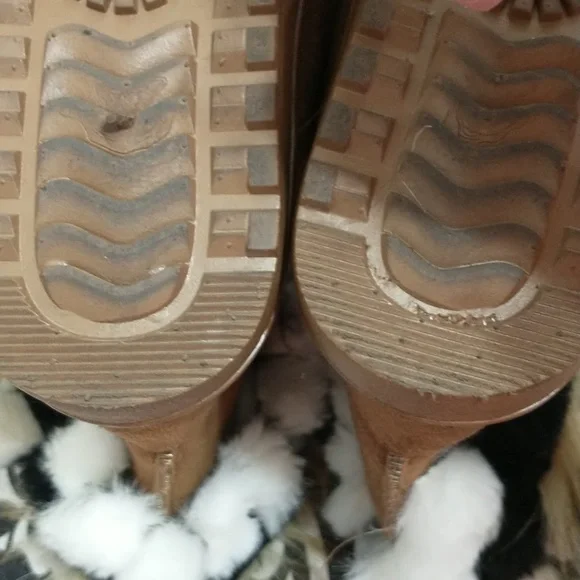 Ladies rabbit fur faux fur inside suede boots SZ 39 (8) - Picture 5 of 9